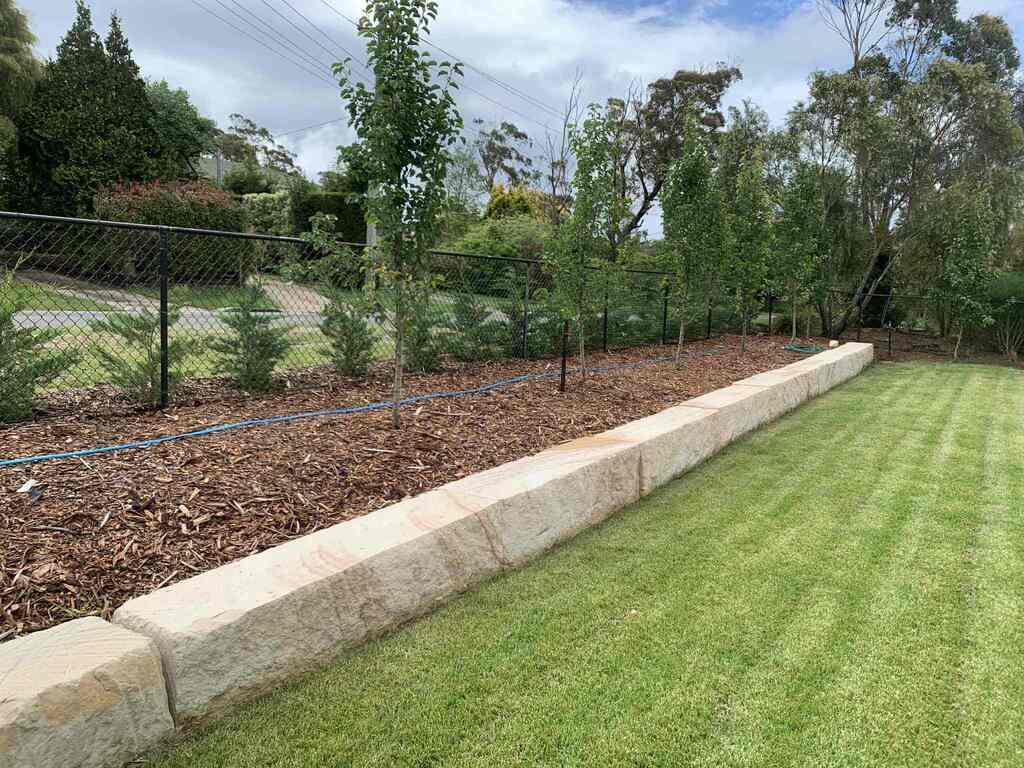 Sandstone garden edging in Katoomba