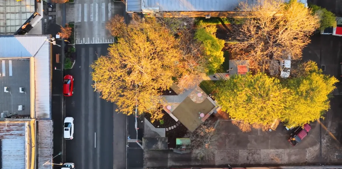 Aerial view of the completed Telstra Park upgrade in Springwood